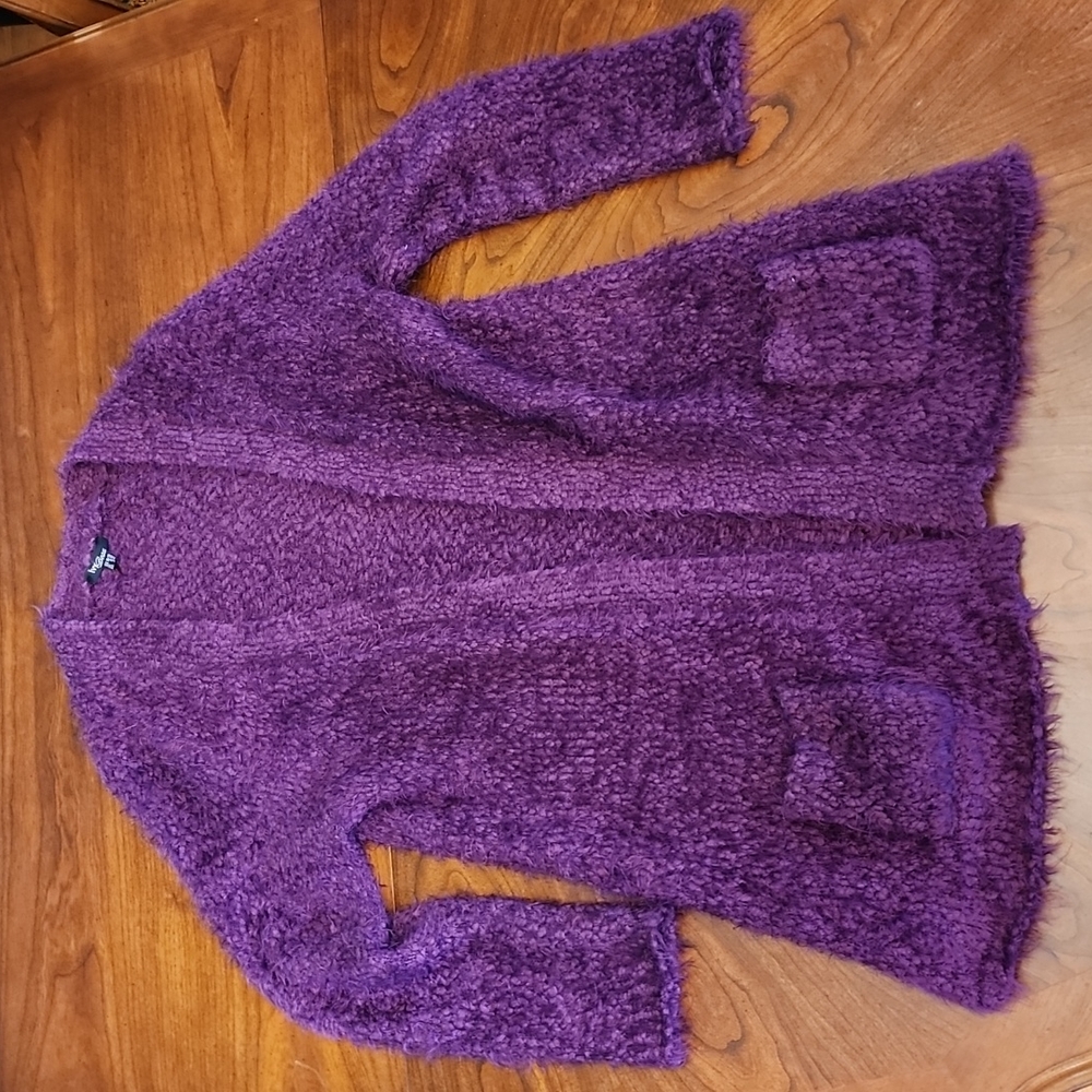 IVY BEAU fuzzy purple sweater